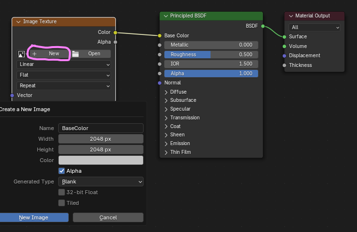 Создание текстуры для базового цвета