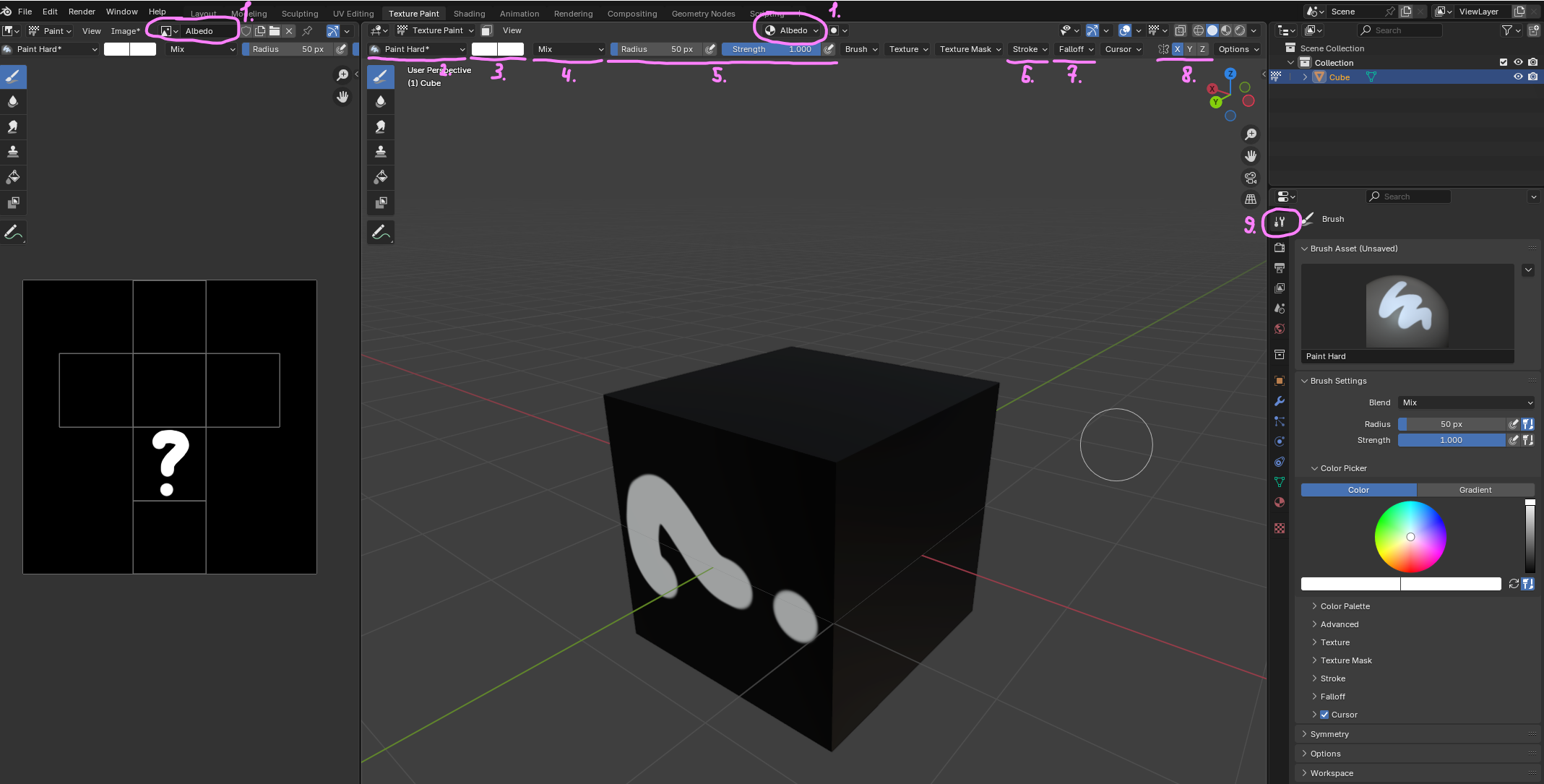 Переход в режим Texture Paint